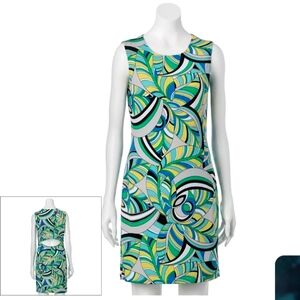 Jennifer Lopez Print Sheath Dress good condition multicolors